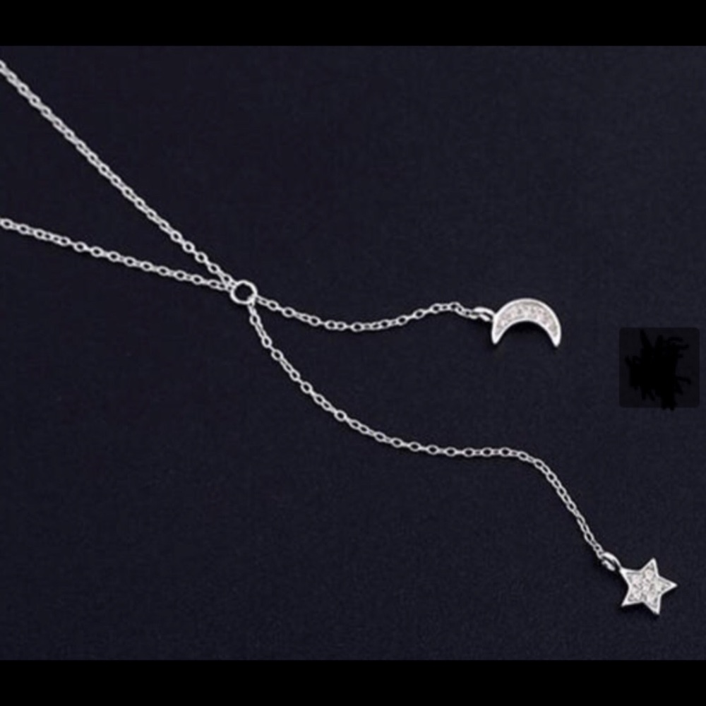 Sterling silver stars & moon necklace - Picture 2 of 7